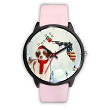 Load image into Gallery viewer, Brittany Dog Florida Christmas Special Wrist Watch-Free Shipping