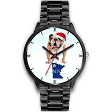 Load image into Gallery viewer, Bulldog Dog Minnesota Christmas Special Wrist Watch-Free Shipping