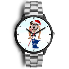 Load image into Gallery viewer, Bulldog Dog Minnesota Christmas Special Wrist Watch-Free Shipping