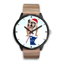 Load image into Gallery viewer, Bulldog Dog Minnesota Christmas Special Wrist Watch-Free Shipping