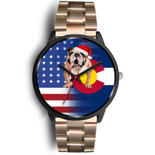 Load image into Gallery viewer, Bulldog Dog Colorado Christmas Special Wrist Watch-Free Shipping