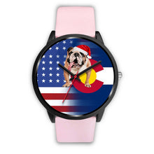 Load image into Gallery viewer, Bulldog Dog Colorado Christmas Special Wrist Watch-Free Shipping