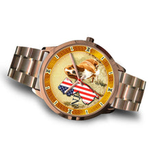 Load image into Gallery viewer, Basset Hound New Jersey Christmas Special Rose Gold Wrist Watch-Free Shipping