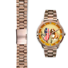 Load image into Gallery viewer, Basset Hound New Jersey Christmas Special Rose Gold Wrist Watch-Free Shipping