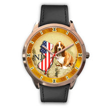 Load image into Gallery viewer, Basset Hound New Jersey Christmas Special Rose Gold Wrist Watch-Free Shipping