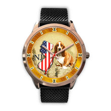 Load image into Gallery viewer, Basset Hound New Jersey Christmas Special Rose Gold Wrist Watch-Free Shipping