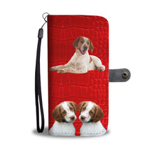 Load image into Gallery viewer, Brittany dog On Red Print Wallet Case-Free Shipping