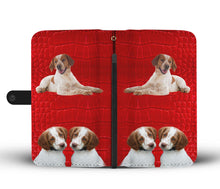 Load image into Gallery viewer, Brittany dog On Red Print Wallet Case-Free Shipping