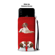 Load image into Gallery viewer, Brittany dog On Red Print Wallet Case-Free Shipping