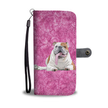 Load image into Gallery viewer, Bulldog On Pink Print Wallet Case-Free Shipping