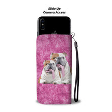 Load image into Gallery viewer, Bulldog On Pink Print Wallet Case-Free Shipping