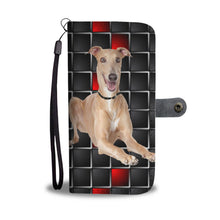 Load image into Gallery viewer, Cute Italian Greyhound with red Squares Print Wallet Case-Free Shipping