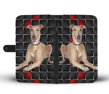 Load image into Gallery viewer, Cute Italian Greyhound with red Squares Print Wallet Case-Free Shipping