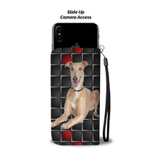 Load image into Gallery viewer, Cute Italian Greyhound with red Squares Print Wallet Case-Free Shipping