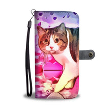 Load image into Gallery viewer, Cute Manx Cat Print Wallet Case-Free Shipping