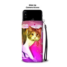 Load image into Gallery viewer, Cute Manx Cat Print Wallet Case-Free Shipping