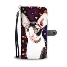 Load image into Gallery viewer, Cornish Rex Cat With Love Print Wallet Case-Free Shipping