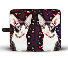 Load image into Gallery viewer, Cornish Rex Cat With Love Print Wallet Case-Free Shipping