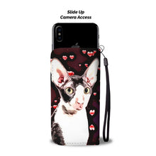 Load image into Gallery viewer, Cornish Rex Cat With Love Print Wallet Case-Free Shipping