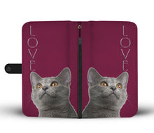 Load image into Gallery viewer, Chartreux Cat Print Wallet Case-Free Shipping