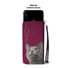 Load image into Gallery viewer, Chartreux Cat Print Wallet Case-Free Shipping