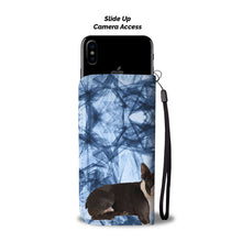 Load image into Gallery viewer, Boston Terrier On Blue Print Wallet Case- Free Shipping