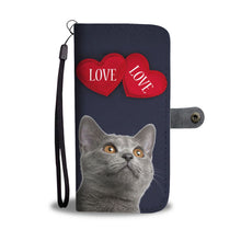 Load image into Gallery viewer, Cute Chartreux Cat With Love Print Wallet Case-Free Shipping