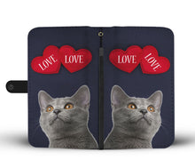 Load image into Gallery viewer, Cute Chartreux Cat With Love Print Wallet Case-Free Shipping