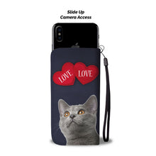 Load image into Gallery viewer, Cute Chartreux Cat With Love Print Wallet Case-Free Shipping