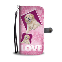 Load image into Gallery viewer, Cute Golden Retriever puppy with Love Print Wallet Case-Free Shipping
