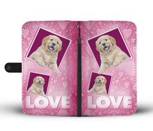 Load image into Gallery viewer, Cute Golden Retriever puppy with Love Print Wallet Case-Free Shipping