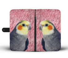 Load image into Gallery viewer, Cockatiel Parrot Print Wallet Case-Free Shipping
