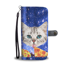 Load image into Gallery viewer, Cat eat pizza Print Wallet Case-Free Shipping