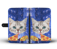 Load image into Gallery viewer, Cat eat pizza Print Wallet Case-Free Shipping