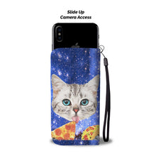 Load image into Gallery viewer, Cat eat pizza Print Wallet Case-Free Shipping