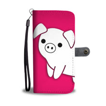 Load image into Gallery viewer, Cute Large White pig Print Wallet Case-Free Shipping