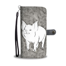 Load image into Gallery viewer, Cute Middle White Pig Print Wallet Case-Free Shipping