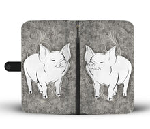 Load image into Gallery viewer, Cute Middle White Pig Print Wallet Case-Free Shipping