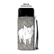 Load image into Gallery viewer, Cute Middle White Pig Print Wallet Case-Free Shipping