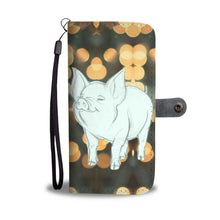 Load image into Gallery viewer, Cute Middle White Pig with slide lights Print Wallet Case-Free Shipping