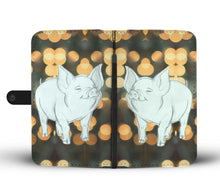 Load image into Gallery viewer, Cute Middle White Pig with slide lights Print Wallet Case-Free Shipping