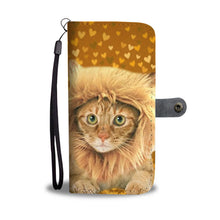 Load image into Gallery viewer, Cute Bengal Cat On Hearts Print Wallet Case-Free Shipping