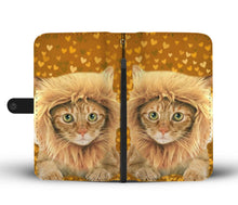 Load image into Gallery viewer, Cute Bengal Cat On Hearts Print Wallet Case-Free Shipping
