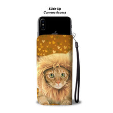 Load image into Gallery viewer, Cute Bengal Cat On Hearts Print Wallet Case-Free Shipping