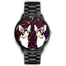 Load image into Gallery viewer, Cornish Rex Cat With Love Print Wrist Watch-Free Shipping