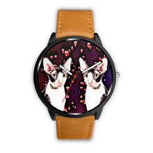 Load image into Gallery viewer, Cornish Rex Cat With Love Print Wrist Watch-Free Shipping