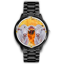 Load image into Gallery viewer, Charolais Cattle Print Wrist watch - Free Shipping