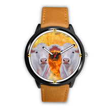 Load image into Gallery viewer, Charolais Cattle Print Wrist watch - Free Shipping
