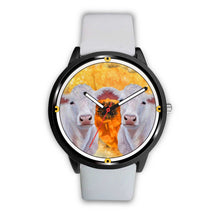 Load image into Gallery viewer, Charolais Cattle Print Wrist watch - Free Shipping