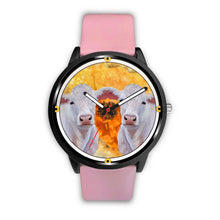 Load image into Gallery viewer, Charolais Cattle Print Wrist watch - Free Shipping